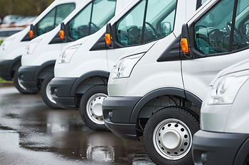 fleet of white vans - fleet insurance and commercial motor insurance